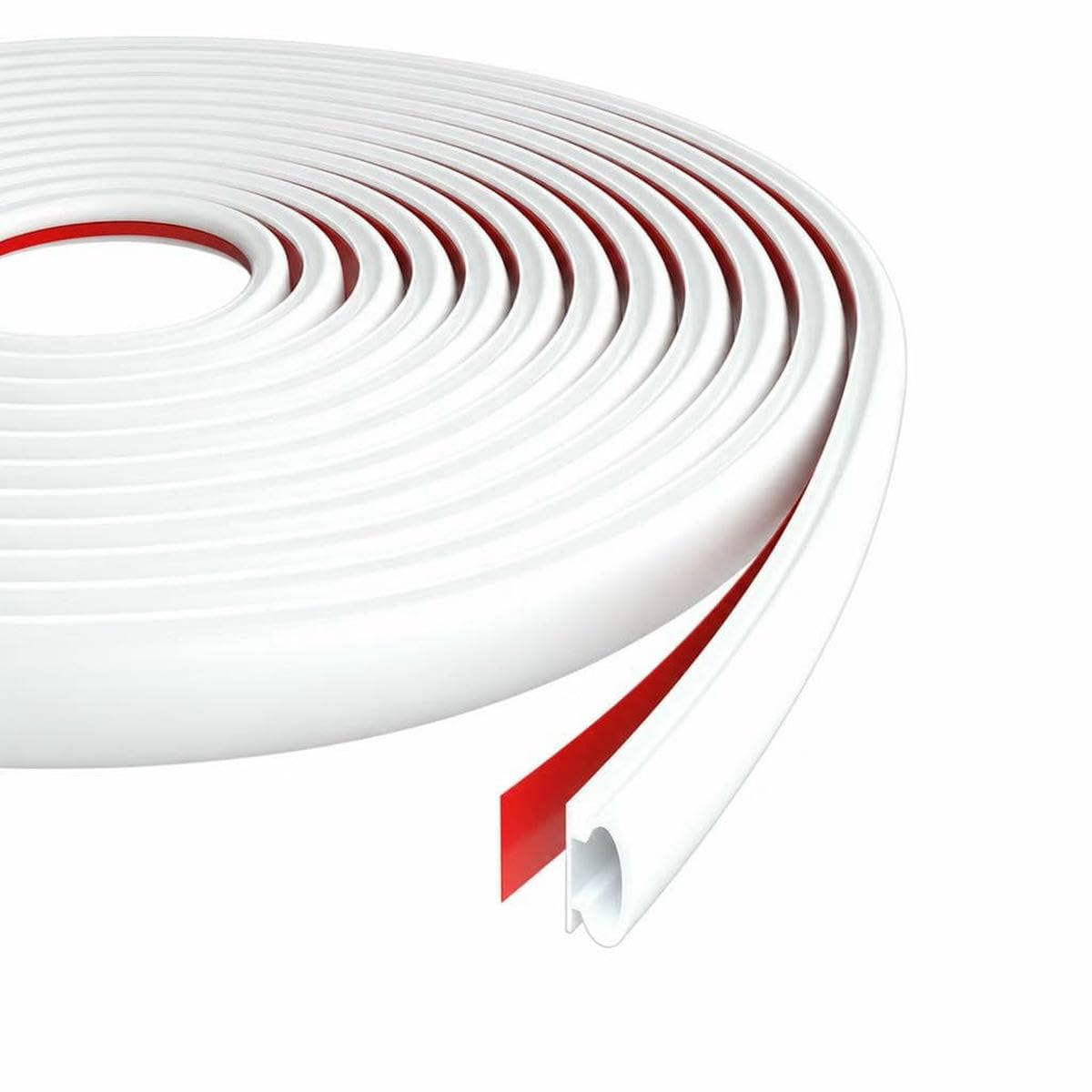 Tbskuy White 10X6mm 6M/1Roll Window Dustproof Soundproof Bedroom Door Weather Sealing Strip 10 * 6Mm Self Adhesive Anti-Collision Sound Insulation-White-10X6mm-6M 1Roll