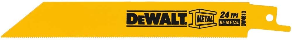 DEWALT Reciprocating Saw Blades, Straight Back, 6-Inch, 24 TPI, 25-Pack (DW4813B25)