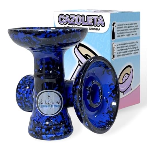 El Templo de la Shisha - Cazoleta cachimba DISC BOWL tipo phunnel - Cuenco de cerámica para hookah – Cabeza de narguile de barro blanco, compatible con todos los gestores de calor. (AZUL OSCURO)
