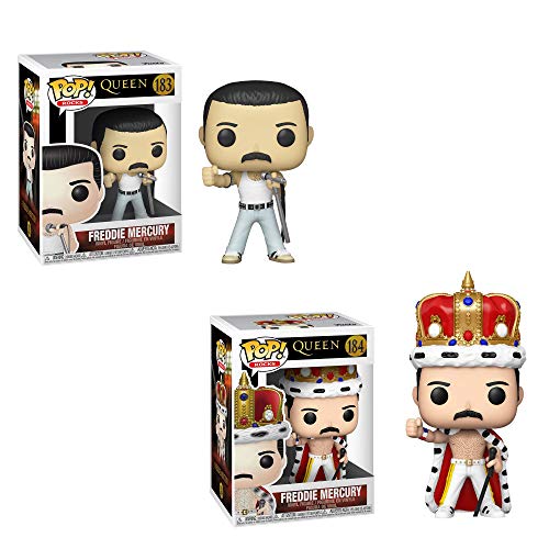 Funko Pop! Rocks Queen of 2 : Freddie Mercury Radio Gaga 1985 et Freddie Mercury King - Les Beatles, Paul McCartney, John Lennon, RIngo Starr, George Harrison Funko Pop! Rocks Queen of 2 : Freddie Mercury Radio Gaga 1985 et Freddie Mercury King