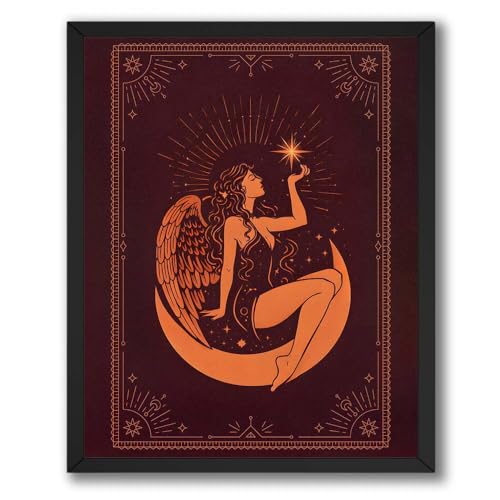 ALPINE INK CO. Celestial Moon Angel Glossy Poster - Vintage