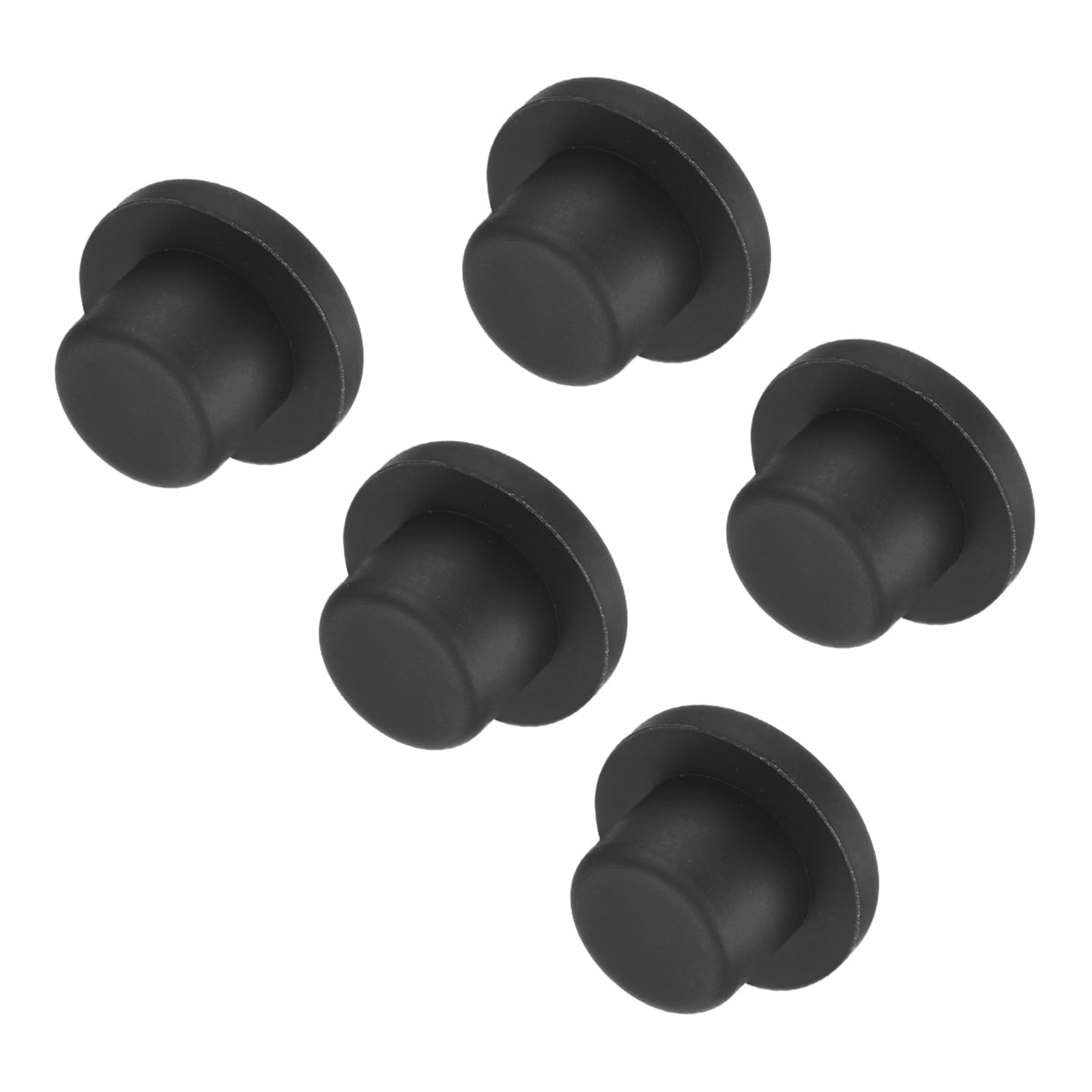 uxcell High Temp Silicone Plug Mount Dia 14.1mm/0.56 inch t Shaped Rubber Stopper Hole Plugs for Powder Coating Plating Waterproof Plugs Sealing Plugs Black Pack of 5(OD 22mm)