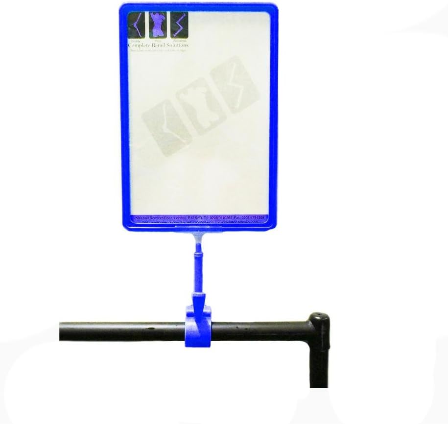 New Blue Garment Rail Display Stand Sign Holder Poster Frame/Sale Sign