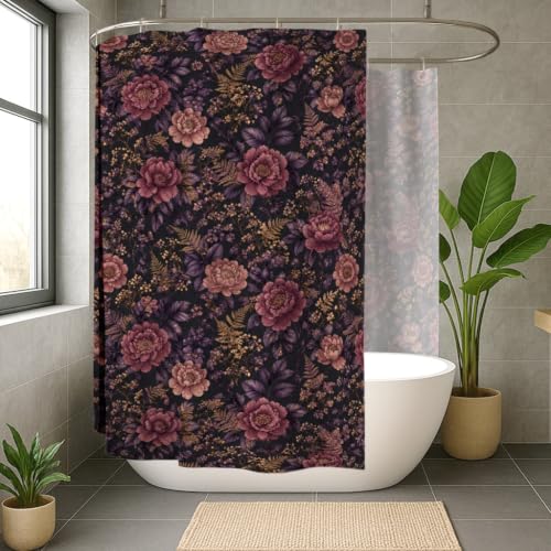 Rideau de douche extra large 274x183 tissu imperméable imprimé floral