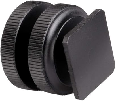 (2 Packs) Fotasy Hot Shoe to 1/4 Adapter, Camera Hot Shoe Mount Adapter, Flash Shoe to 1/4-20 Male Post Adapter with Locking Disk