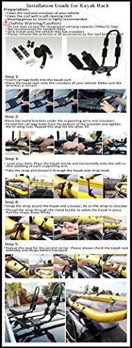 LT Sport 00842148154555 for Nissan Surf Ski Mounted Carrier Heavy-Duty Rooftop Pair Kayak Rack