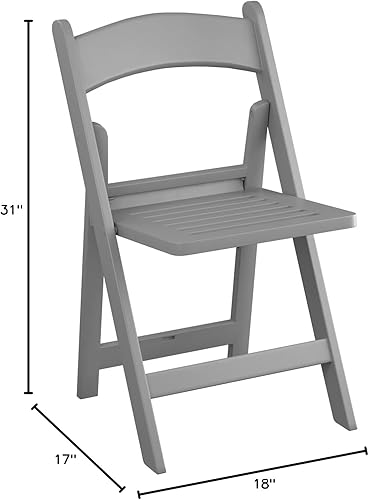 Miniatura 3 de Krollen Industrial Juego de 4 sillas plegables de resina negra con asiento de listones