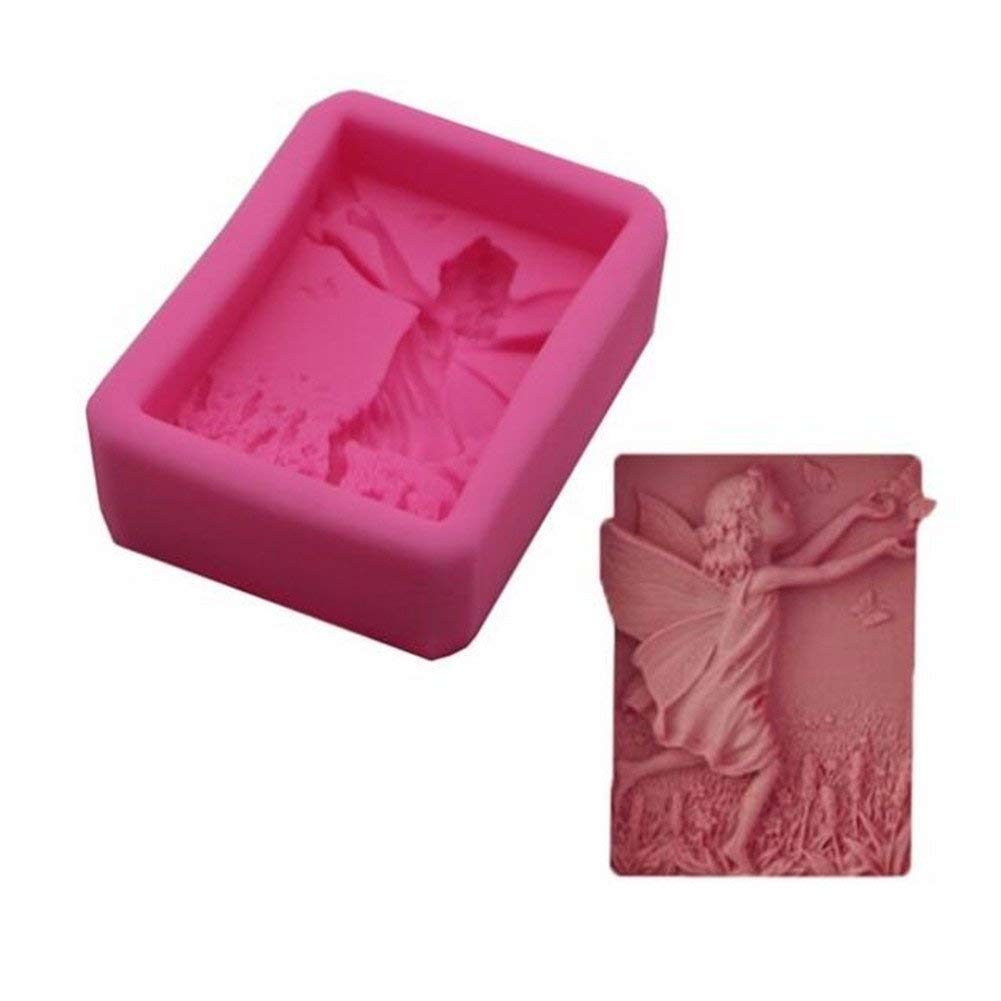 Stampo In Silicone Per Sapone E Candela 3D, Motivo Angelo E Fata, 2 Formati (75mm Quadrato E 73mm Rotondo), Per Cioccolato, Resina, Gesso