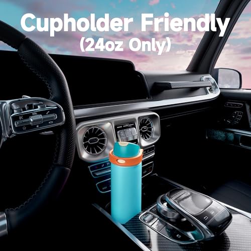 Image of 24 oz Insulated Water Bottle for Men: Meoky Stainless Steel Water Bottle with Straw and Spout Lid - Leak Proof, Cold for 24 Hours, Fits in Car Cup Holder, BPA-Free for Sports Travel, Summer Sweetness