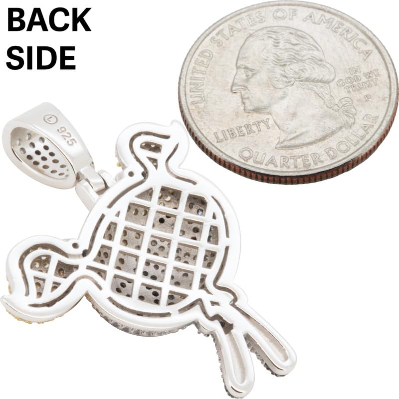 925 Sterling Silver 14K White/Yellow/Black Gold Finish AAA Cubic Zirconia The Power Puff Girls Bubbles Pendant 1.5MM Franco/2MM Moon Cut Bead Ball Chain Necklace For Women & Men 20″-24″ Fine Jewelry3