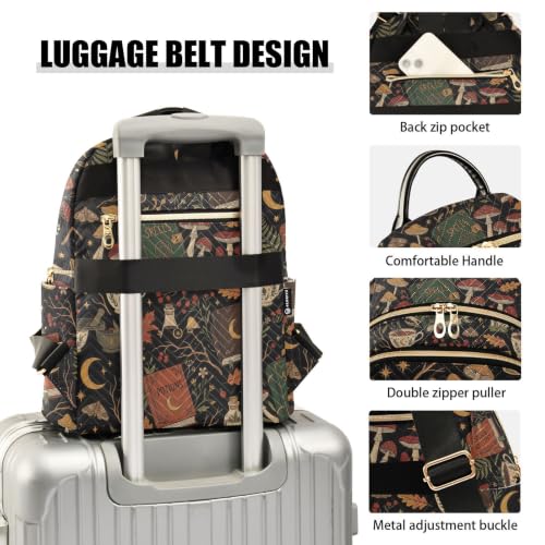 Image of Mushroom Quilted Backpack Purse for Women Fashion Small Backpack S | Shoulder Bag Travel Casual Daypack