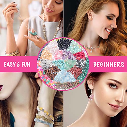 Xmada Jewelry Making Kit - 1587 PCS Beads for Jewelry Making, Jewelry Making Supplies with Crystal Beads, Jewelry Plier, Beading Wire, Earring Hooks, Ring, Bracelet Making Kit for Girls and Adults