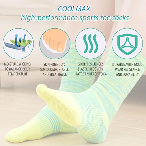 likloks Crew Toe Socks for Women Men - Athletic Running Hiking Socks with Toes - Comfortable Soft Breathable4