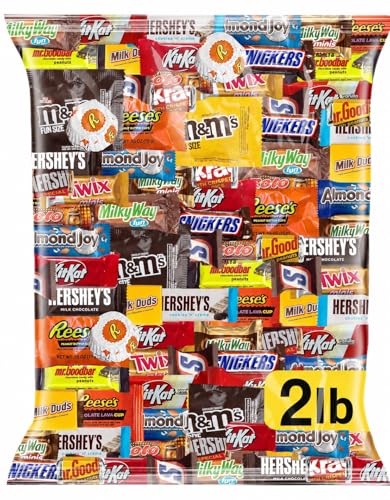 Chocolate Candy Variety Pack 2 LB Bulk Bag – Approx. 90 Individually Wrapped Treats – Assorted...