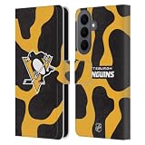 Head Case Designs Offizielle NHL Kuhmuster Pittsburgh Penguins Leder-Wallet-Hülle Kompatibel mit Samsung Galaxy S26 Plus