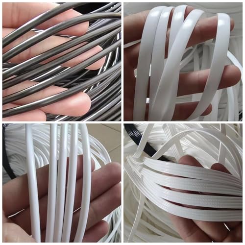 1 LB PE Rattan Strips,Flat & Round Vine (7 Colors, 3-5MM Thickness) for DIY Crafts, Furniture, and Home Decor, Size 123