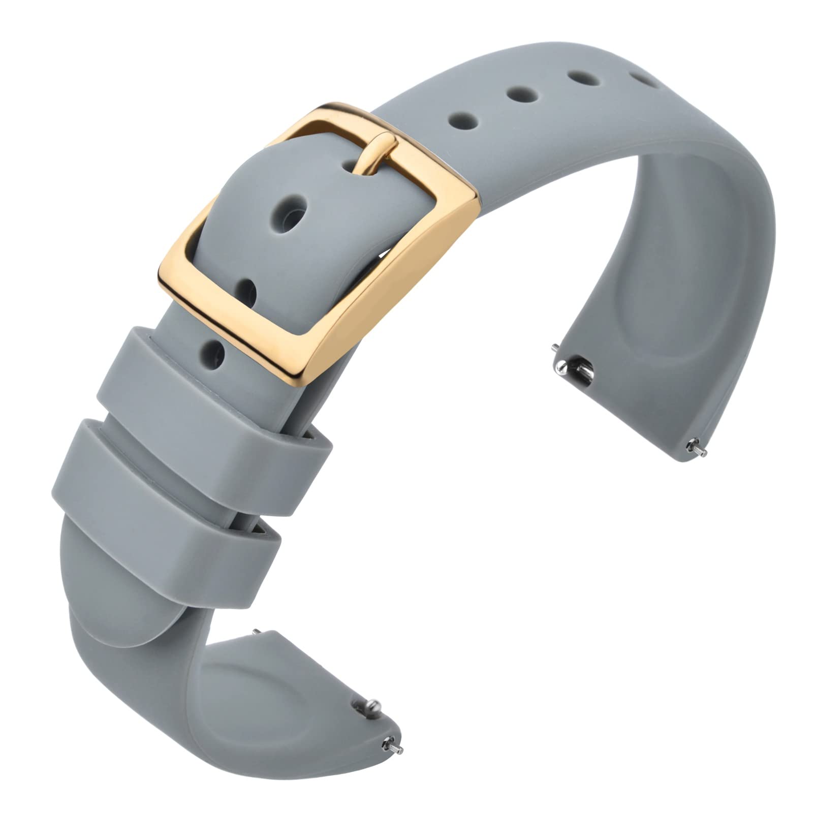 ANNEFIT Uhrenarmband 18mm 20mm 22mm Silikon, Schnellverschluss Kautschuk Armband mit Edelstahlschnalle für Herren Damen