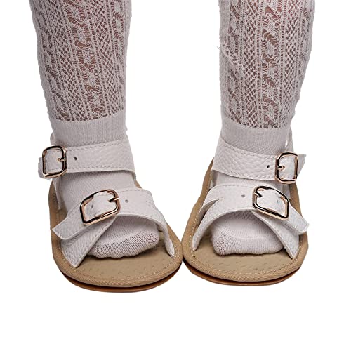 EnJoCho Boys Sneakers Infant Boys Girls Open Toe Solid Tassels Shoes First Walkers Shoes Summer Toddler Flat Sandals (White-c#whbf, 3-6 Months)4