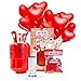 Party Factory Helium Ballongas Set Herz Edition inklusive 15 Herzballons aus Latex, 30cm und Ballonschnur für Valentinstag