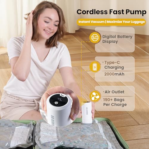 18 Pack Vacuum Storage Bags for Travel with Pump,Space Saver for Clothes - image 6