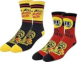 Ripple Junction Cobra Kai Adult Crew Socks Yes Sensei Dojo Logo Officially Licensed 2 Pack