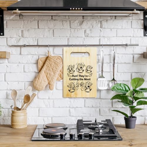Tabla para cortar rectangular de bambú con mango miniatura 3