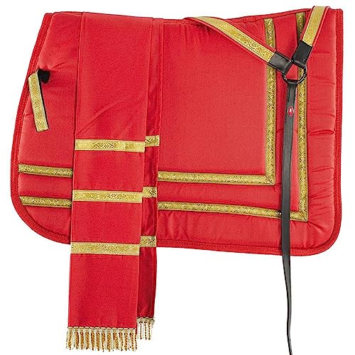 Ensemble espagnol d'équitation avec tapis sous-selle manta et poitrail