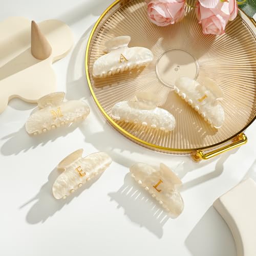 Image of Birthday Gifts for Her - Fashion Glitter Initial Cute Claw Clips, Gold Letter Hair Clips for Her Teens Women Girls Mother's Gifts - Letter S