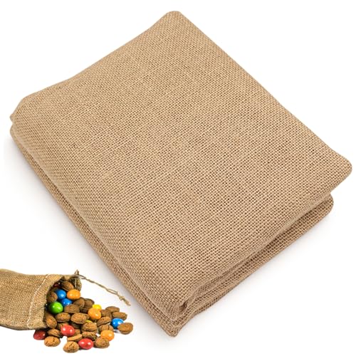 Jutestof Jute Stoff Meterware 160 x 100cm Jute Polsterstoff Groß Fabric Sackleinen Leinen Stoff für DIY Haus Vorhangstoff Tischdecken Kissen Taschen Gartenarbeite
