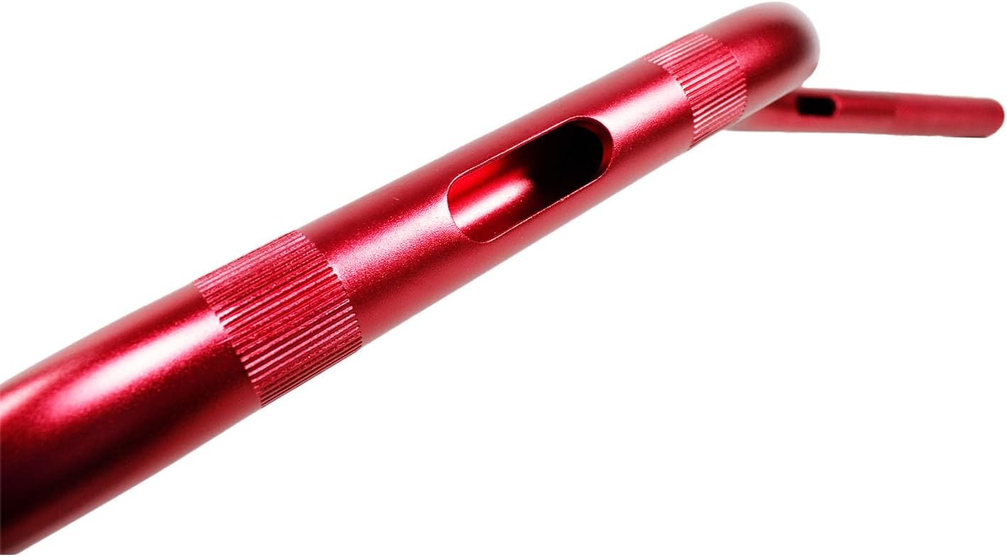 Red 6.0" Tall Aluminum Handlebar Ape Drag Bar Fits for Harley Davidson Softail Dyna Street Glide Road Glide with 1.0" Knurl Center (Red)