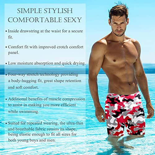 Traje de baño de competición de pierna cuadrada con estampado de camuflaje 3