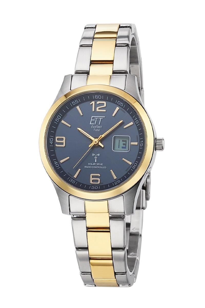 ETT Eco Tech Time Funk Solar Damen Uhr Analog mit Edelstahl Armband ELS-11600-32M