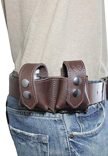 Barsony New Black Leather Revolver Double Speed Loader Pouch for .22 .38 .357 Revolvers