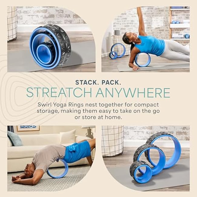 Lifepro Yoga Wheel Set for Shoulder & Neck Pain Relief, Back Alignment & Stretching, Roller for Popping, Cracking, and Stretching, Exercise Roller for Pain Relief and Flexibility