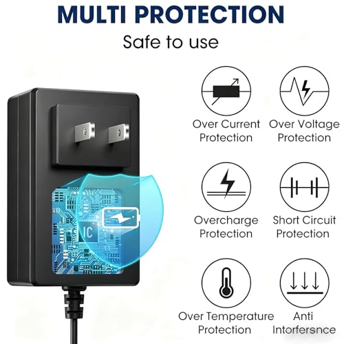 Adaptador de corriente Guy-Tech de 12 V para masajeador de pies SKG YS100 con calor y control remoto, fuente de alimentación de repuesto DC12V 2.5A miniatura 3