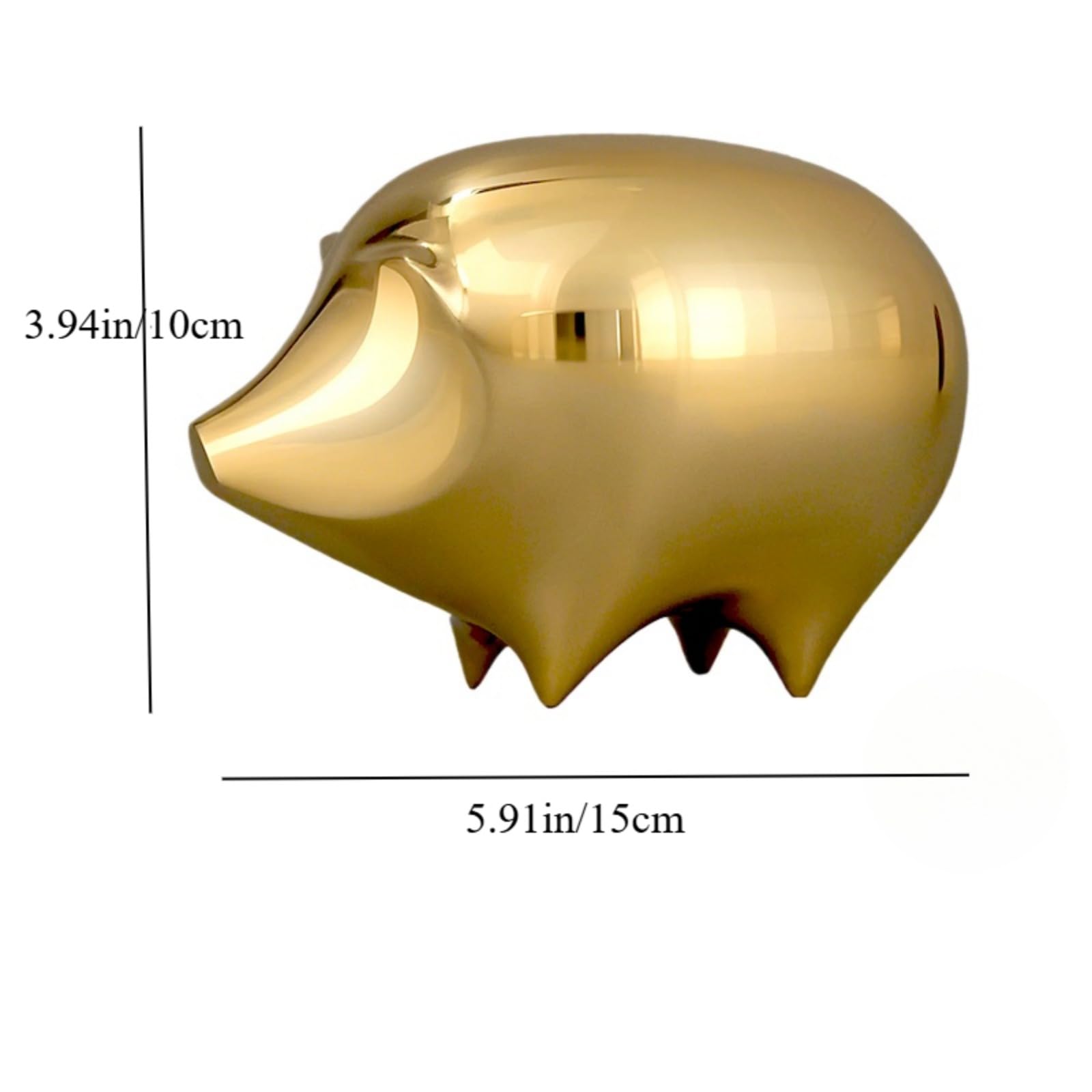 Figuras en miniatura de cerdo de latón dorado, estatua de cerdo del zodiaco de cobre, colección de manualidades, adorno de escritorio, decoración de mesa de arena, accesorios de estudio, pisapapeles