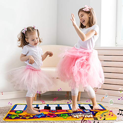 Piano Playmat, Kids Piano Mat Muzikaal Tapijt Baby Vloer Toetsenbord Mat Touch Play Muziek Dans Mat voor Peuter Kinderen… - Image 3
