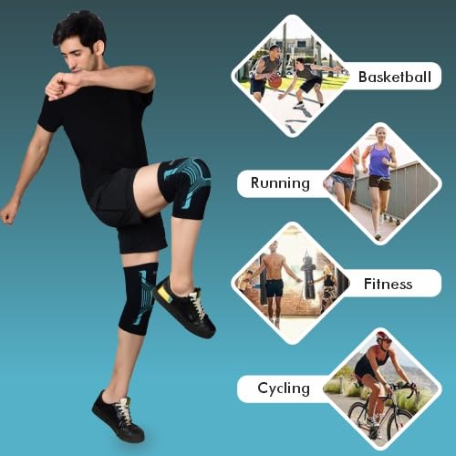 AccuSure Neoprene Orthopedic Pain Relief Knee Support Cap Brace/Sleeves Pair For Sports, Pain Relief, Compression Support, Exercise, Gym, Running, Cycling, Knee Cap Guard For Men & Women- Medium 4