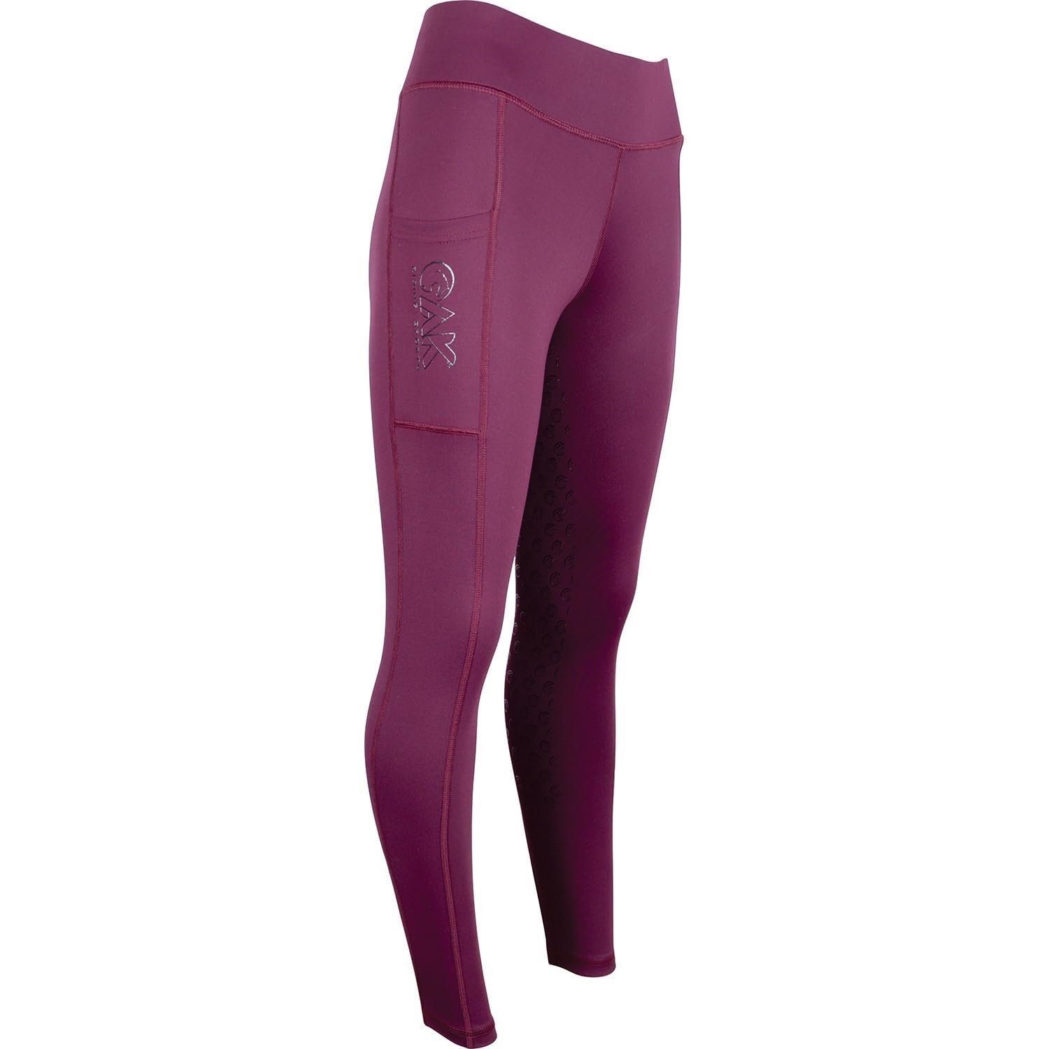 AK Oreo AKRS-6052-01 - Mallas de equitación transpirables de cintura alta con agarre de silicona, granate, S