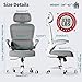 TRALT Office Chair Ergonomic Desk Chair, 330 LBS Home Mesh Office Desk Chairs with Wheels, Comfortable Gaming Chair, High Back Office Chair for Long Hours (White)