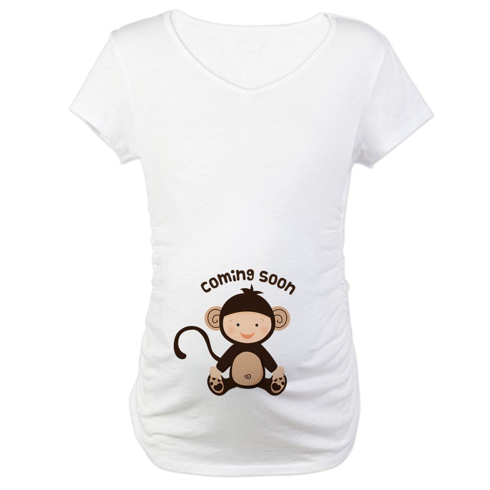 CafePress Baby Monkey Coming Soon Maternity T Maternity Tee