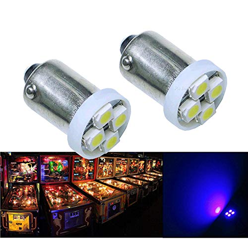 PA 10PCS #1893 #44 #47 #756 #1847 BA9S 4SMD LED Wedge Pinball Machine Light Bulb Purple-6.3V