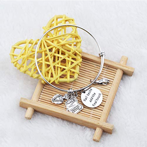 Image of BAUNA Manicurist Bangle Bracelet Nail Technician Jewelry Nail Techs Add The Final Touch Nail Graduation Gift for Nail Artist Beautician