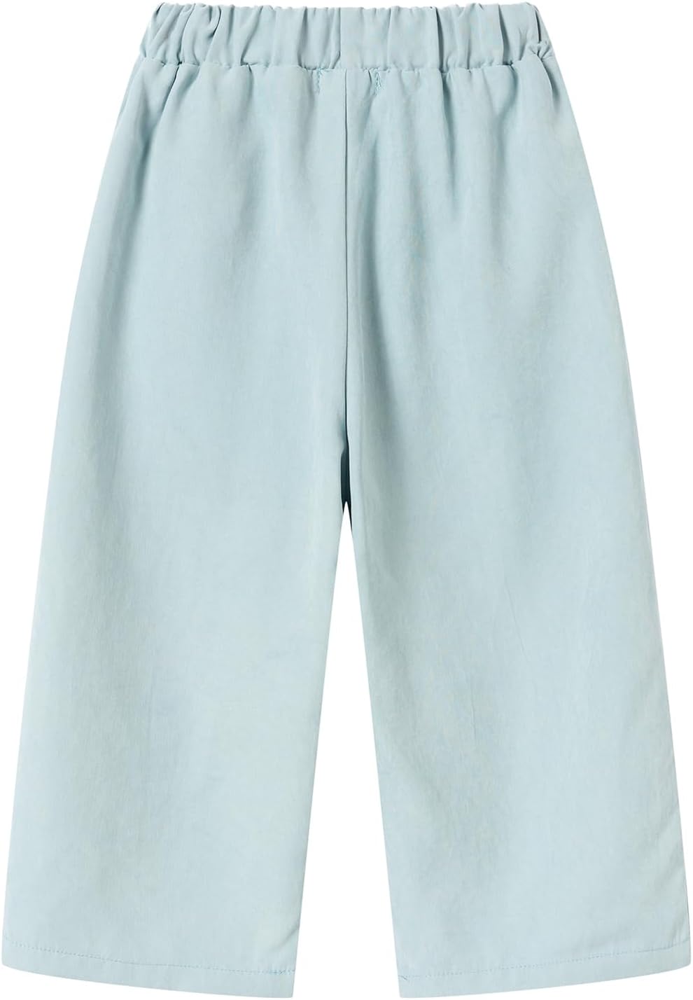 LittleSpring Girls Wide Leg Palazzo Pants Chiffon Loose Fit Elastic Waist Lightweight Trousers 2-12 Years
