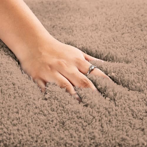 Image of LUXE HOME INTERNATIONAL Microfiber Rectangular Home Bath Mat Super Soft Non Slip Vegas Mats for Bathroom, Kitchen, Bedroom, and Door (60x90 Cm, Rust) Pack of 1