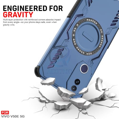 Image of AESTMO Back Case Cover for Vivo V50 / V50E / T4R / iQOO Z10R 5G | Magnetic Case with Built-in Metal Ring | Compatible with MagSafe Accessories | Shockproof Hybrid (PC + TPU) (Blue)
