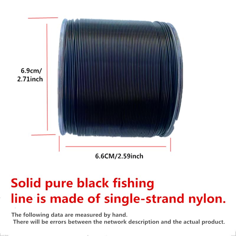 xin yue 0.8# All Black Core Line 546 Yards - Medium Stretch High Sensitivity Ultra High Strength Single Strand Nylon Line for Saltwater Freshwater Bait Fishing