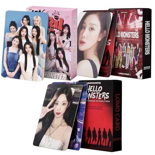 3PACK/165PCS BABYMONSTER Album Hello Monsters photocard Photo Cards Gift Lomo Cards Merch for BABYMONSTER Boys and Girls