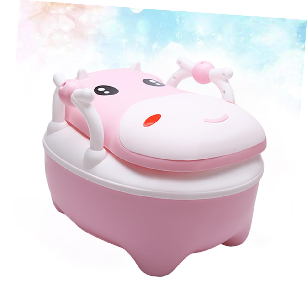 SUPVOX Portable Toilet for Kids Adorable Baby Potty Training Seat Detachable Travel Potty with Brush Lightweight and Easy to Clean for Infants and Toddlers Pink
