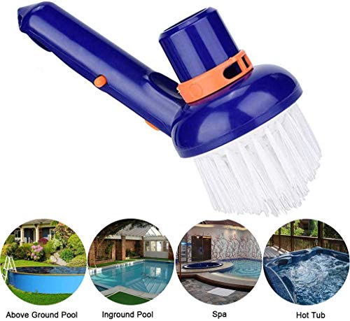 Luffylive Escova à vácuo para degraus e cantos de piscina, escova à vácuo para canto de piscina, man